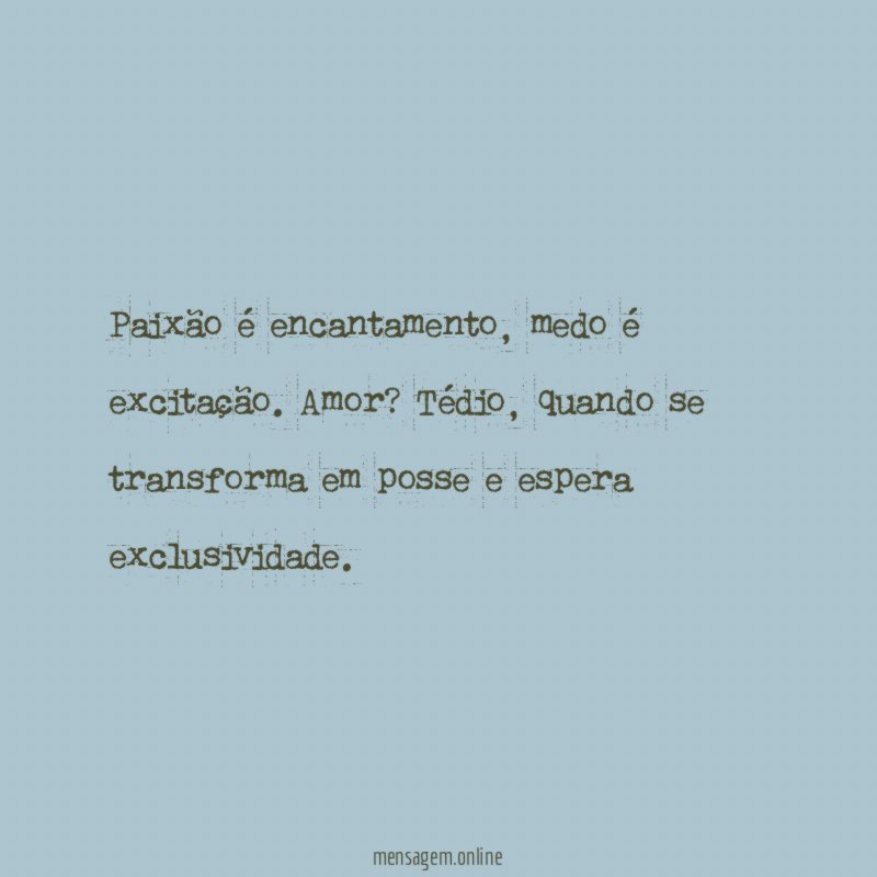 Paixão é encantamento