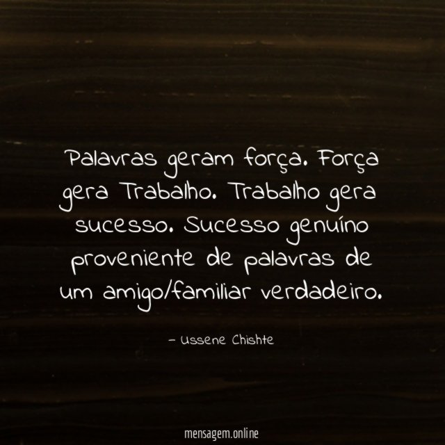 Palavras geram força
