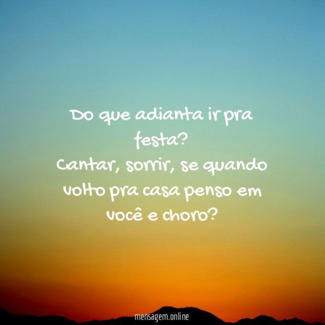 Do que adianta ir pra festa