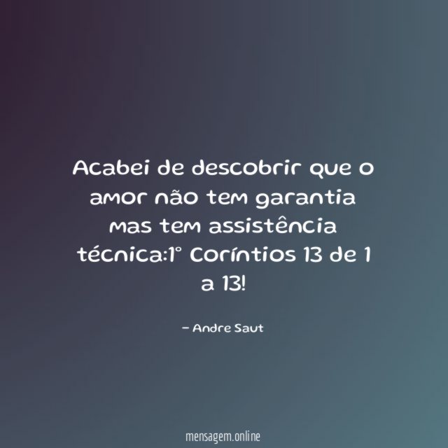Acabei de descobrir que o amor não tem