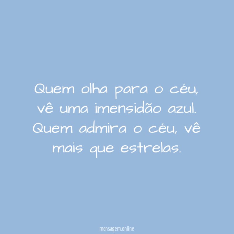 Quem olha para o céu