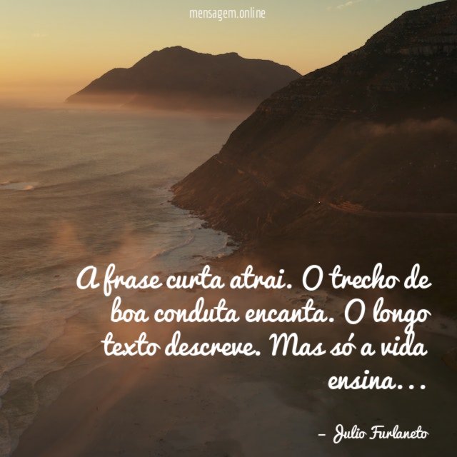 A frase curta atrai