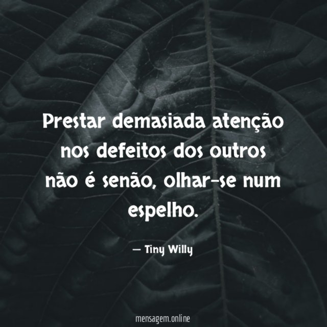 Prestar demasiada atenção nos defeitos dos outros não é senão
