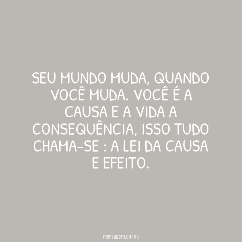 Seu mundo muda