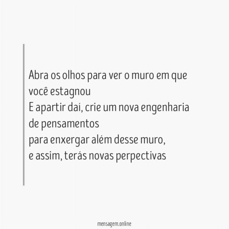 Abra os olhos para ver o muro em