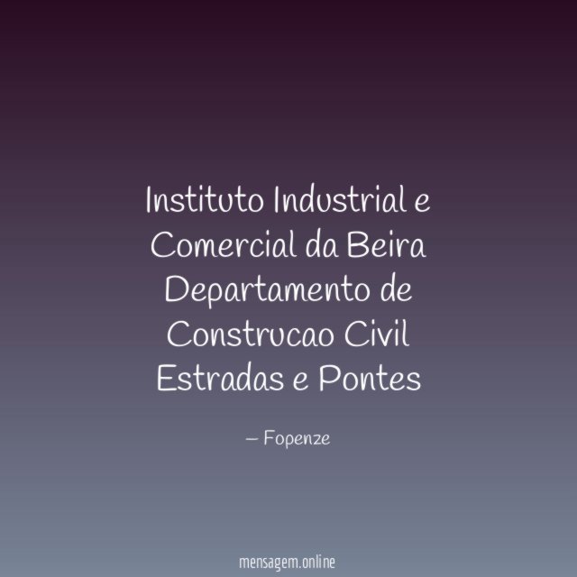Instituto Industrial e Comercial da Beira Departamento de Construcao