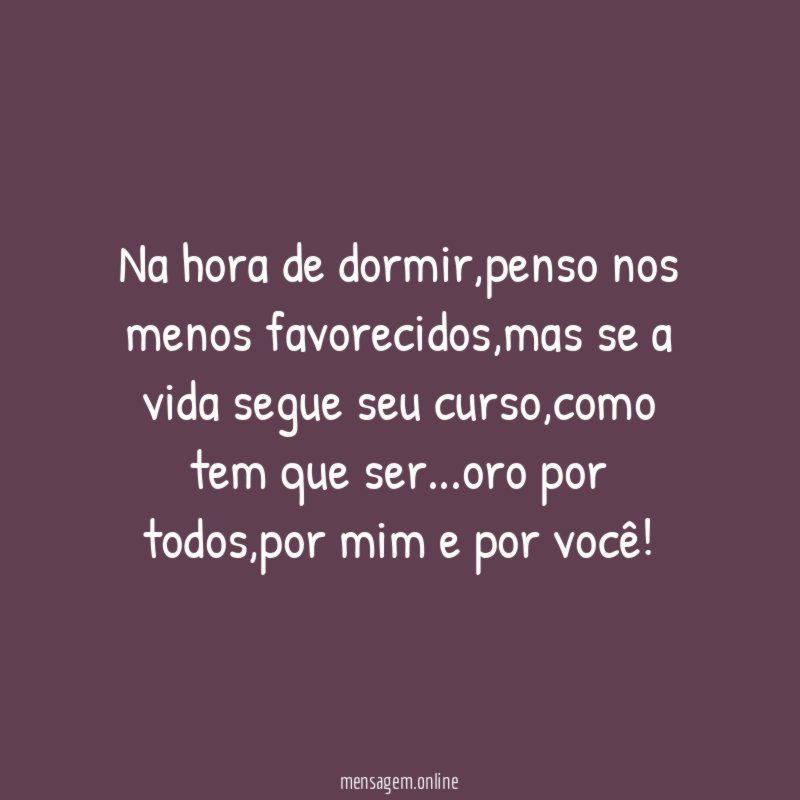 Na hora de dormir