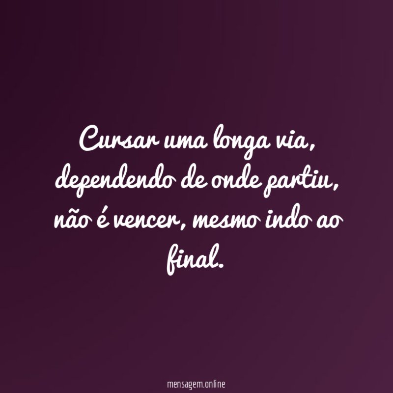 Cursar uma longa via