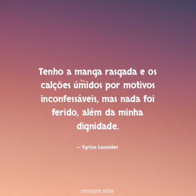 Tenho a manga rasgada e os calções úmidos
