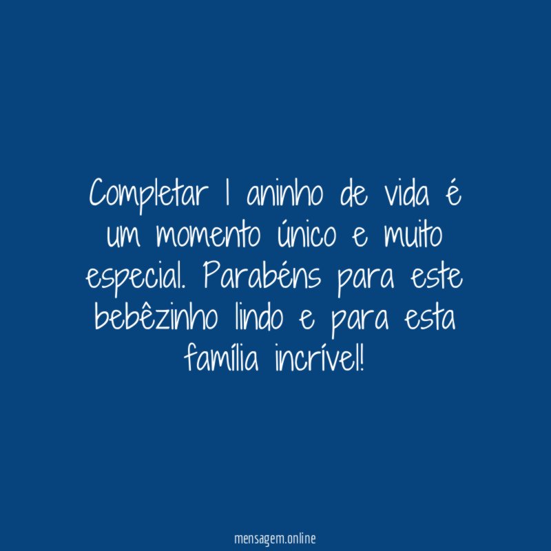 Parabéns ao bebê e à família
