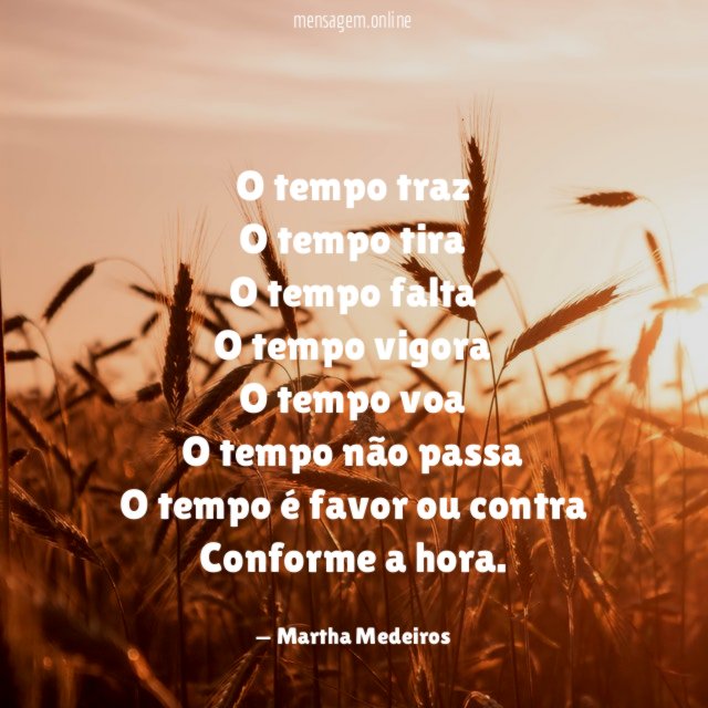 O tempo traz O tempo tira O tempo falta O tempo