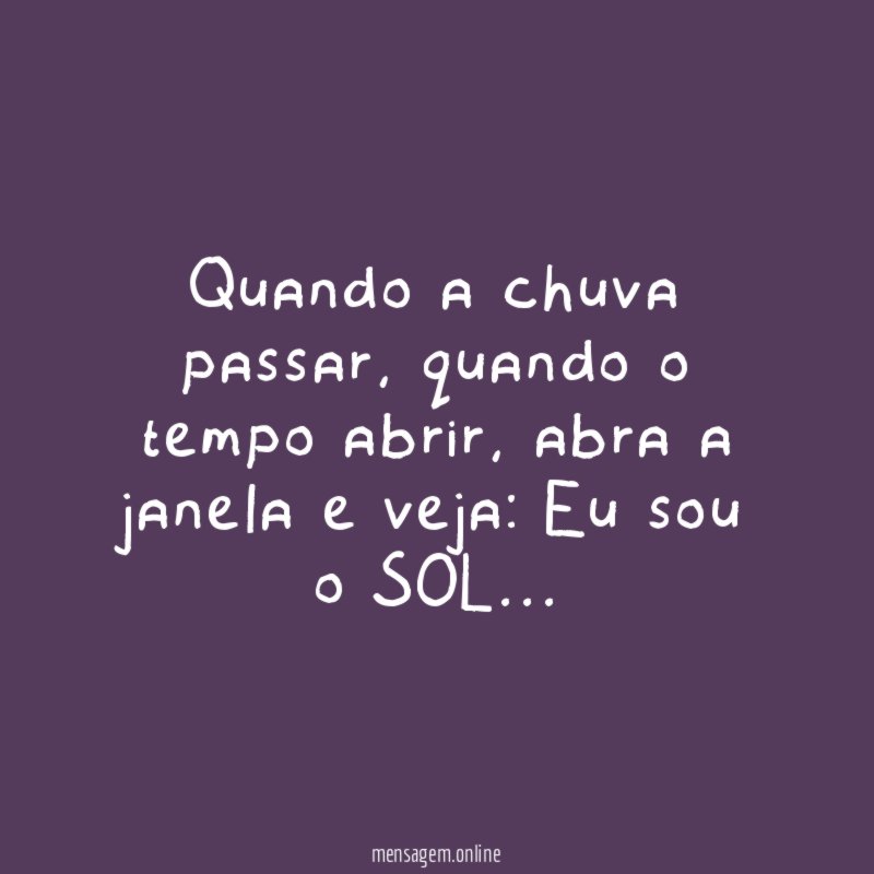 Quando a chuva passar