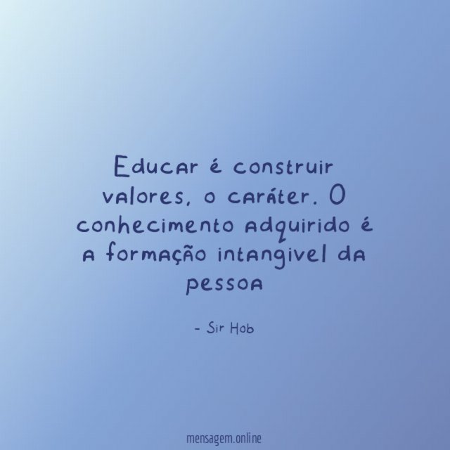 Educar é construir valores