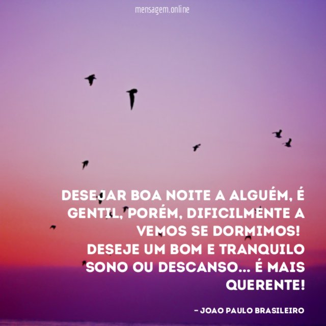 DESEJAR BOA NOITE A ALGUÉM