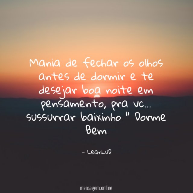 Mania de fechar os olhos antes de dormir
