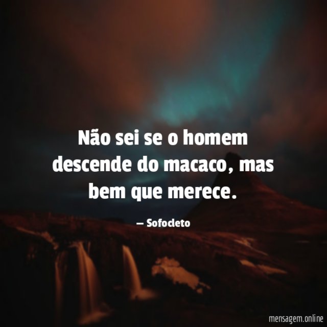 Não sei se o homem descende do macaco