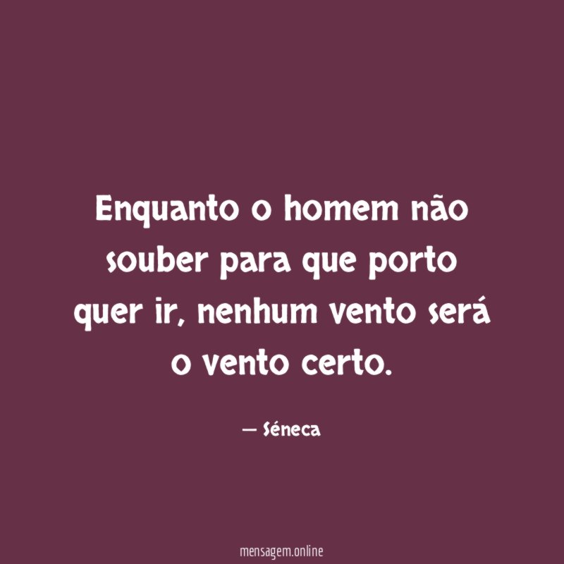 Enquanto o homem não souber para que porto quer ir
