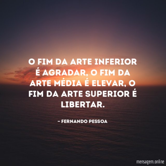 O fim da arte inferior é agradar