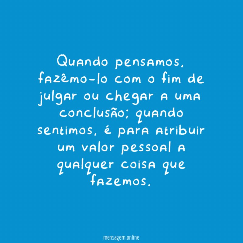 Quando pensamos