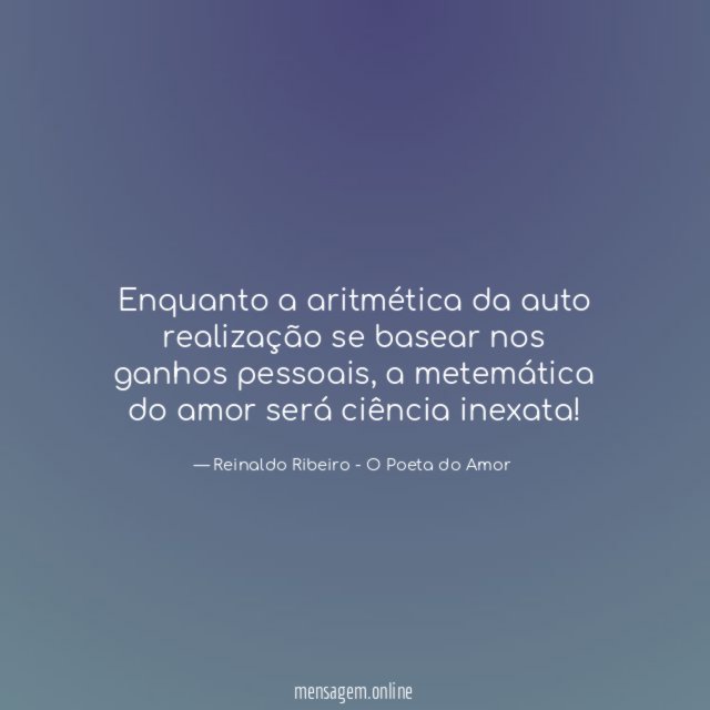 Enquanto a aritmética da auto realização se basear