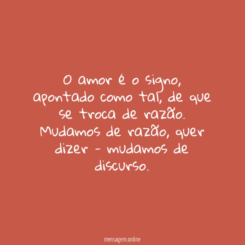 O amor é o signo