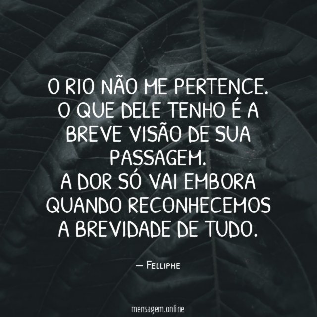O rio não me pertence