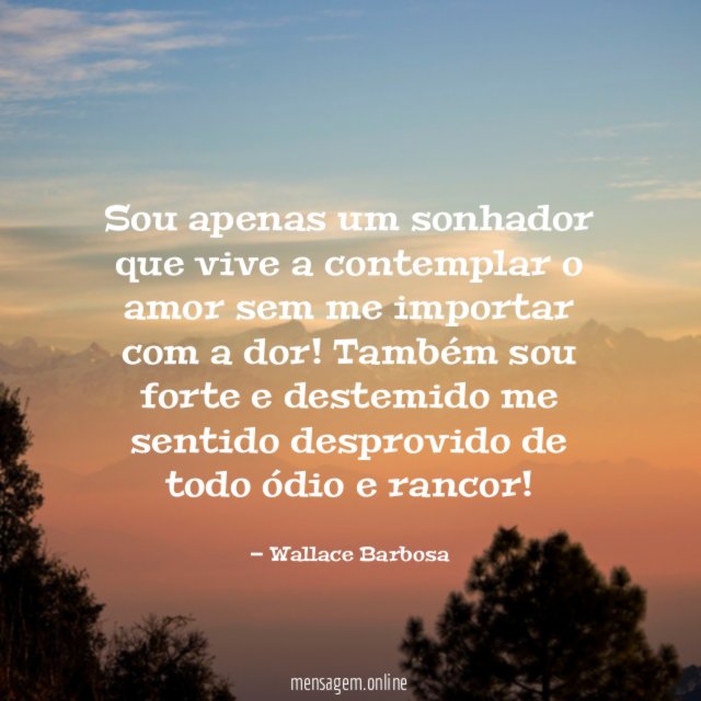 Sou apenas um sonhador que vive a contemplar