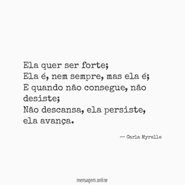 Ela quer ser forte