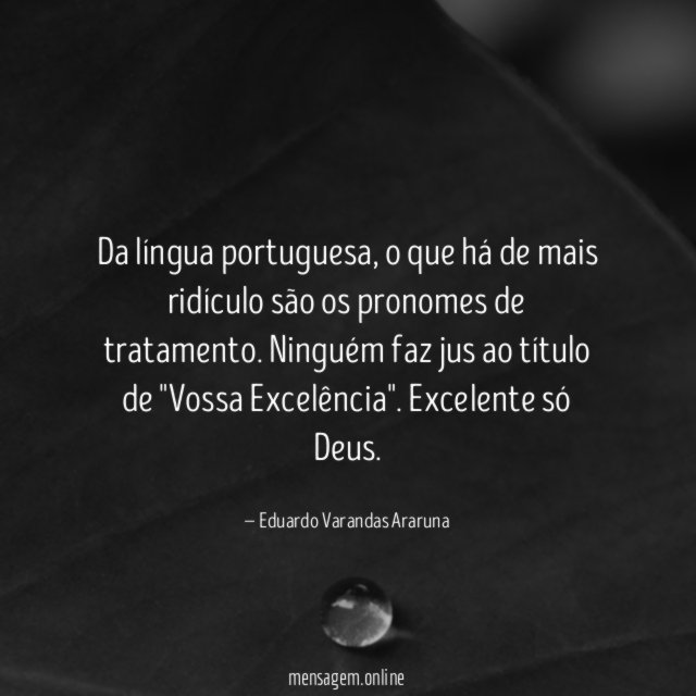 Da língua portuguesa