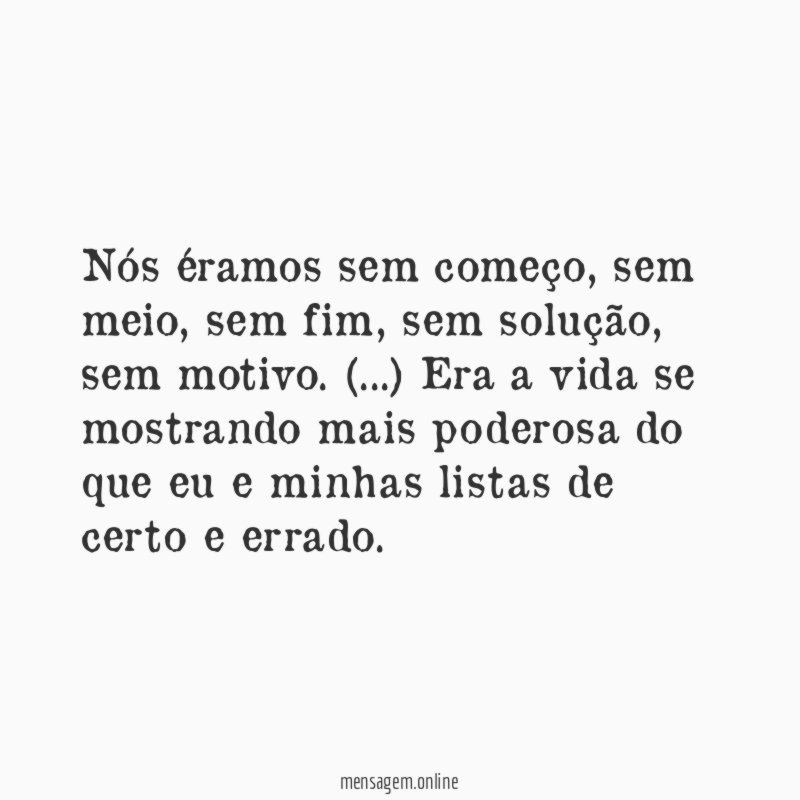 Nós éramos sem começo