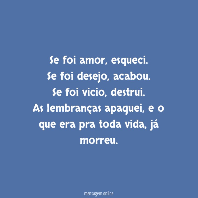 Se foi amor