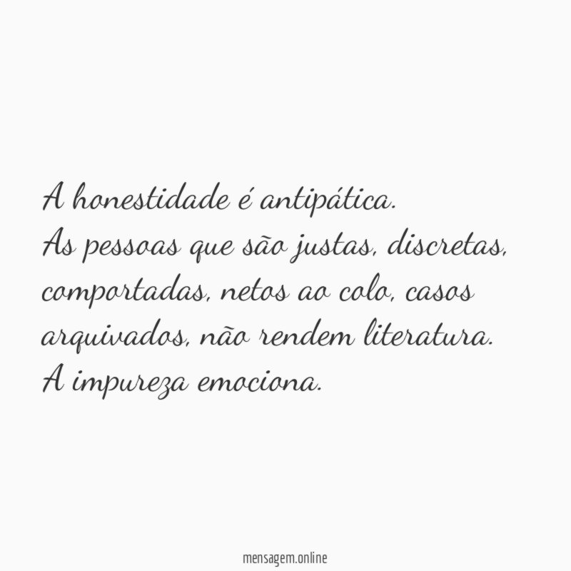 A honestidade é antipática