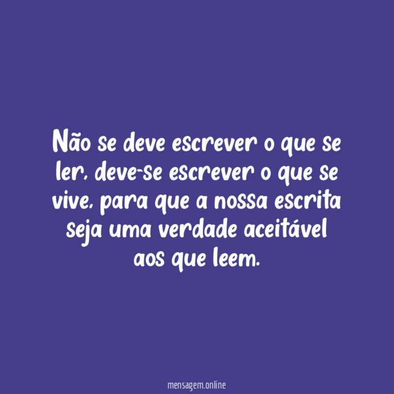 Não se deve escrever o que se ler