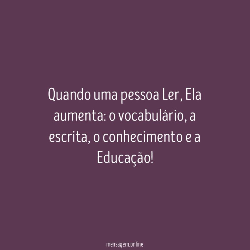Quando uma pessoa Ler