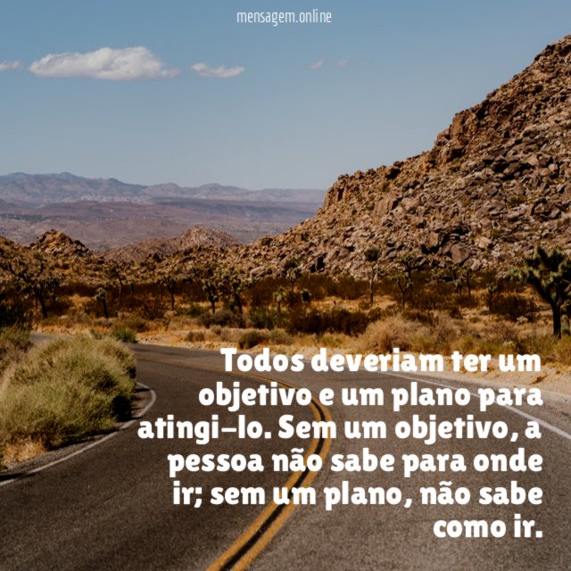Todos deveriam ter um objetivo e um plano para atingi-lo