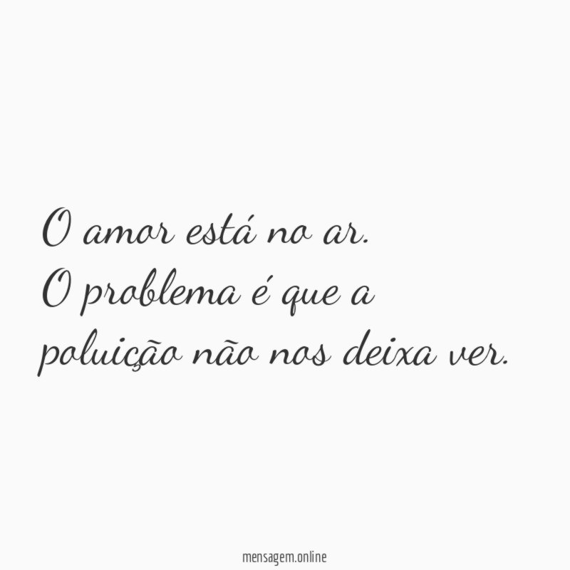 O amor está no ar