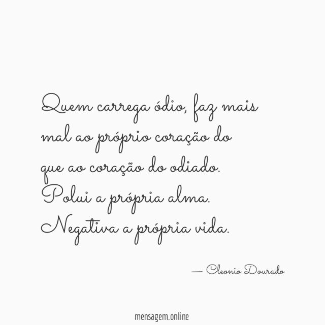 Quem carrega ódio