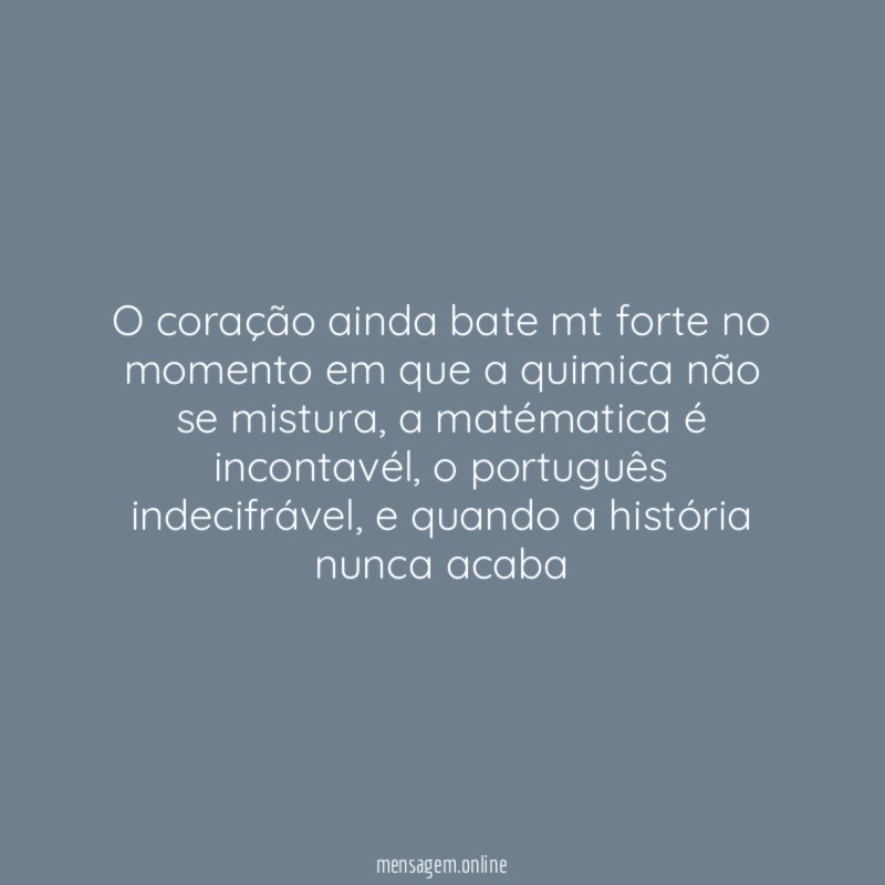 O coração ainda bate mt forte no momento