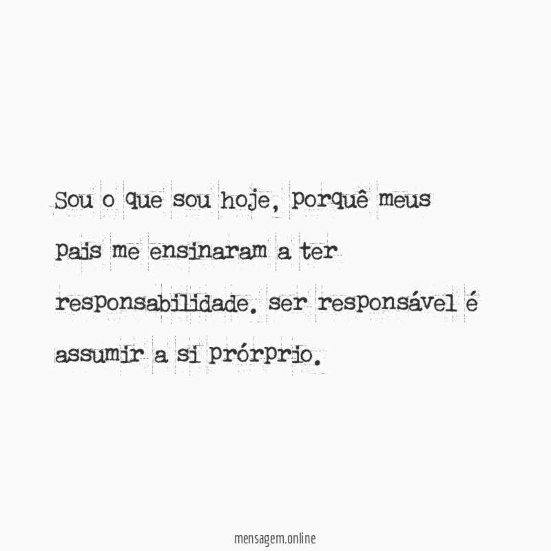 sou o que sou hoje