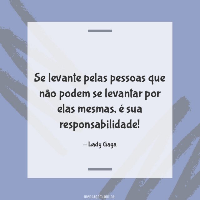 Se levante pelas pessoas que não podem se