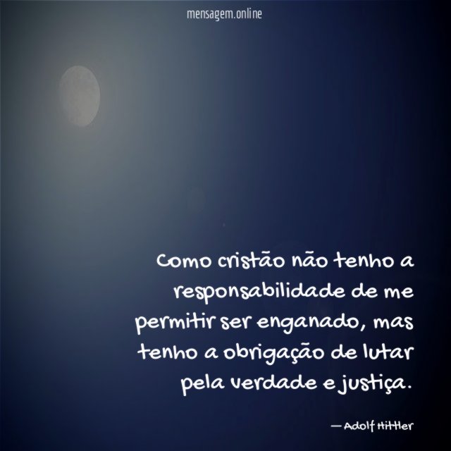 Como cristão não tenho a responsabilidade de me