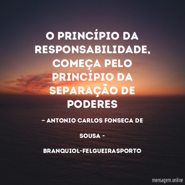 O Princípio da Responsabilidade