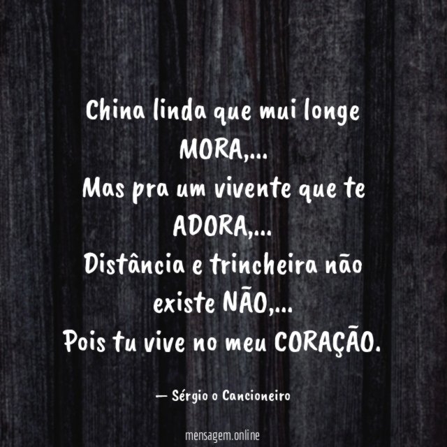 China linda que mui longe MORA