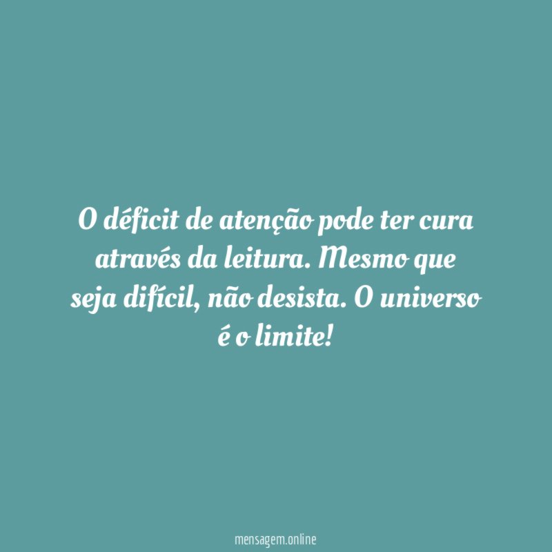 O déficit de atenção pode ter cura através