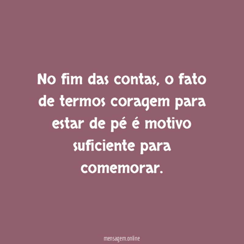 No fim das contas
