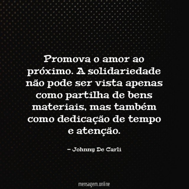 Promova o amor ao próximo