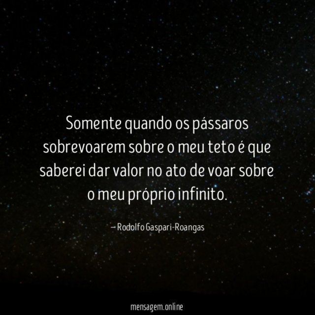 Somente quando os pássaros sobrevoarem sobre o meu