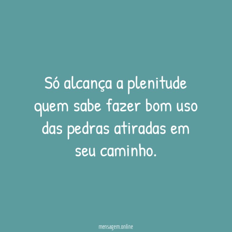 Só alcança a plenitude quem sabe fazer bom