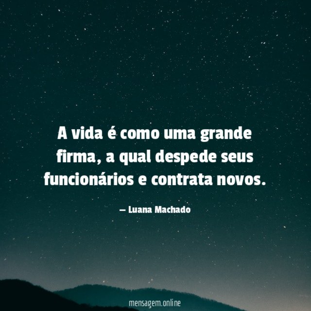 A vida é como uma grande firma