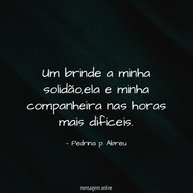 um brinde a minha solidão